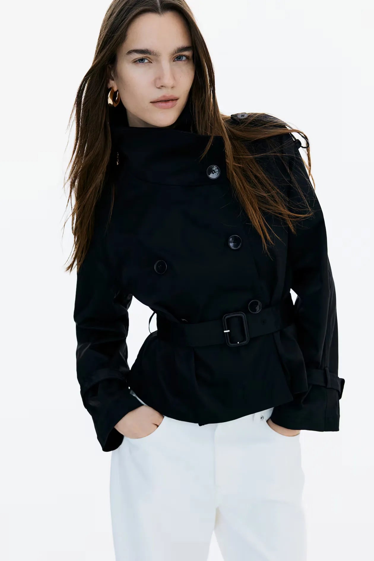 ELARA - Luxe Short Trench Coat