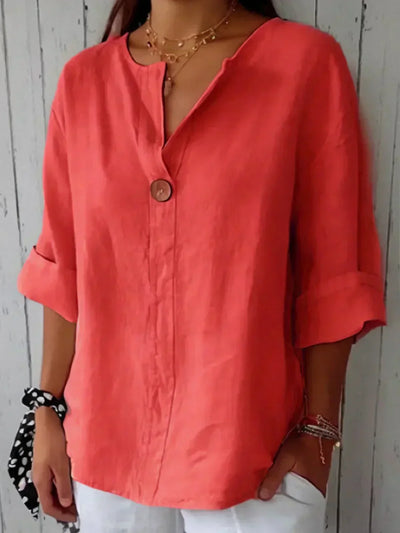SABRINA - Entspannte Bluse mit V-Ausschnitt