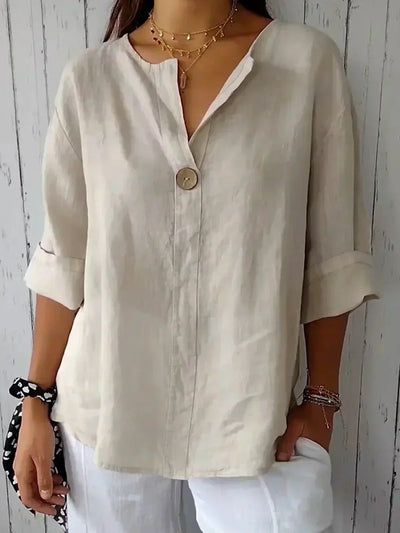 SABRINA - Entspannte Bluse mit V-Ausschnitt