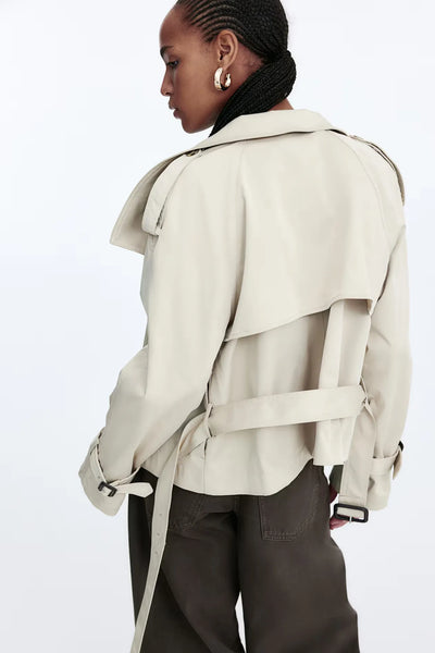 ELARA - Luxe Short Trench Coat