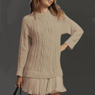 KALENA - Kabelstrick Mini Pullover Kleid