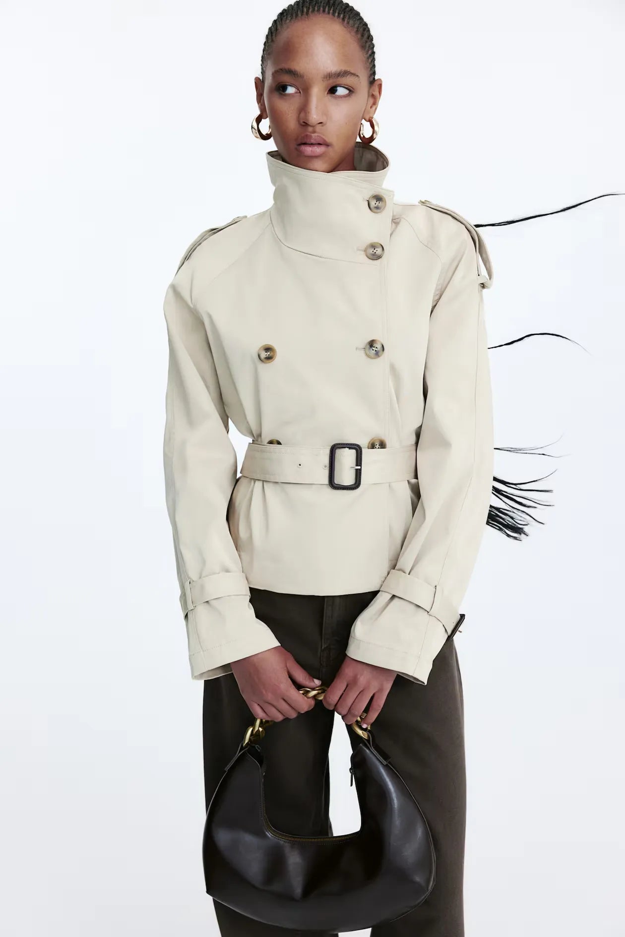 ELARA - Luxe Short Trench Coat