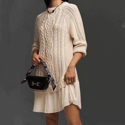 KALENA - Kabelstrick Mini Pullover Kleid