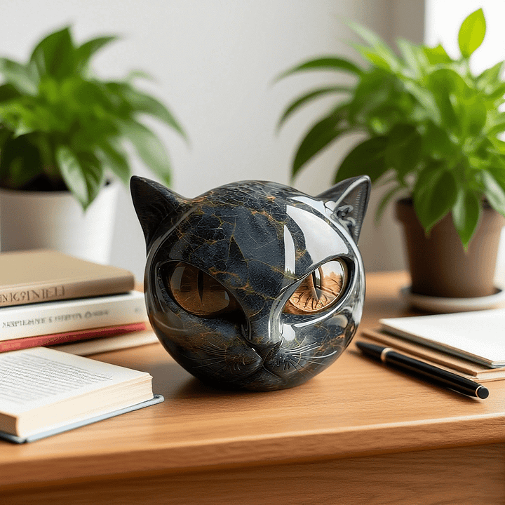 ELVIANNE - Mystische Katzenkopf-Skulptur