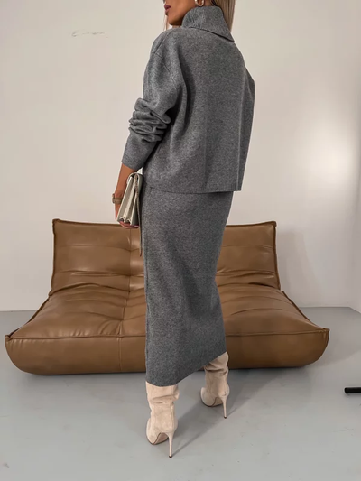 KATHLEEN - Turtleneck Zwei-Teile Winter Strickset