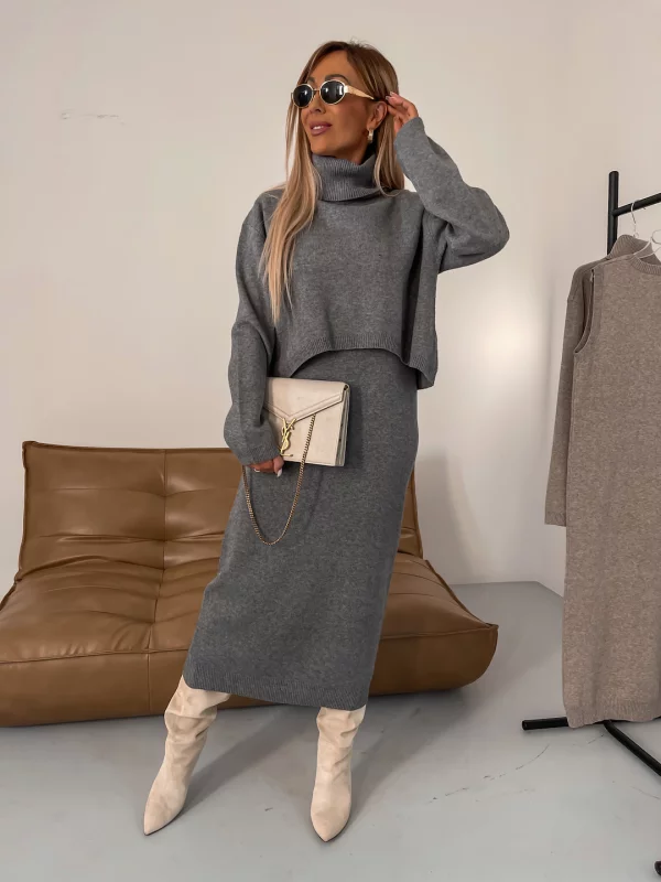 KATHLEEN - Turtleneck Zwei-Teile Winter Strickset