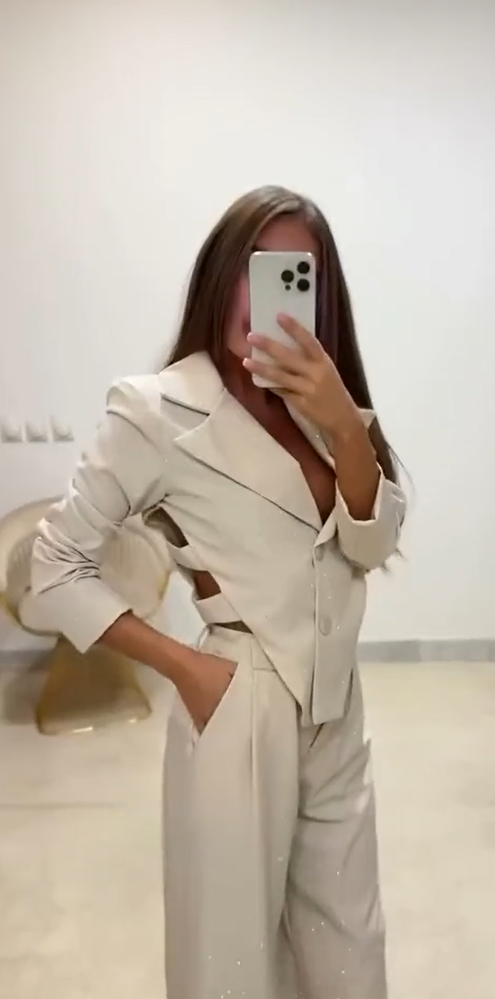 LISE - Strass Unregelmäßiger Blazer Weitbeinige Hose Set