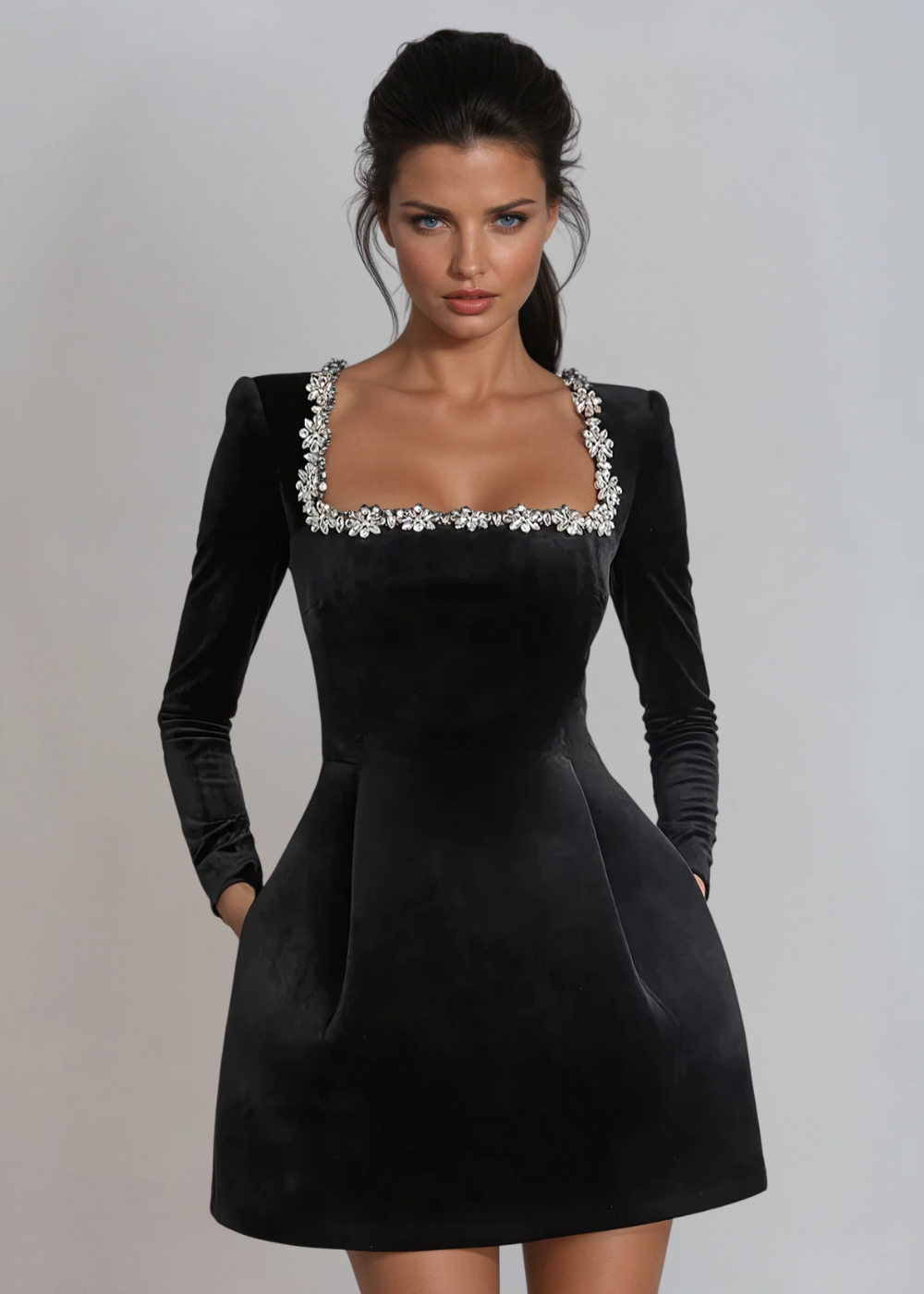 ELODIE - Samt Kleid
