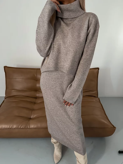 KATHLEEN - Turtleneck Zwei-Teile Winter Strickset