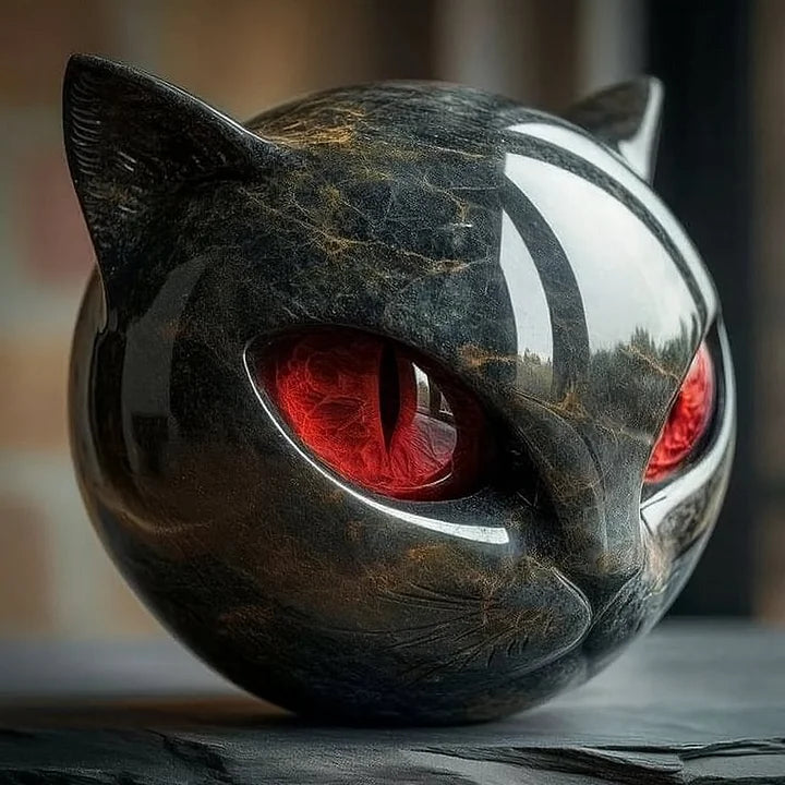 ELVIANNE - Mystische Katzenkopf-Skulptur
