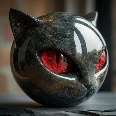 ELVIANNE - Mystische Katzenkopf-Skulptur