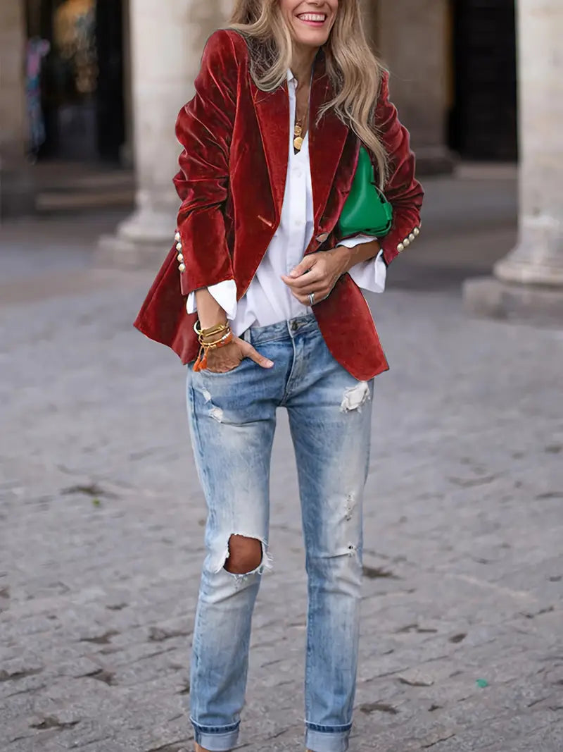 JULISSA - Elegante Velourjacke