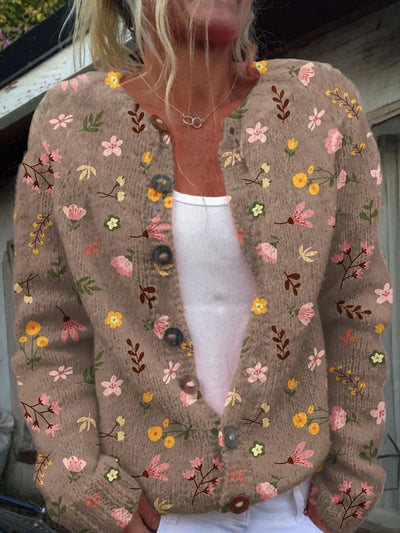 FLORENCE - Blumenstrickjacke