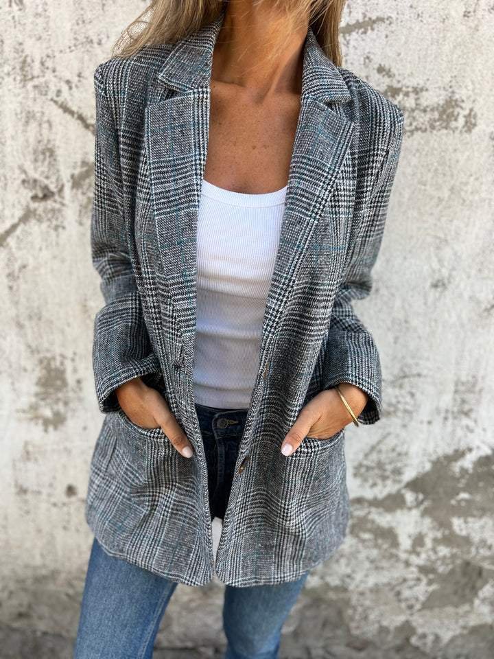 FLAIRE - Stilvoller Damen Winter Karo Blazer