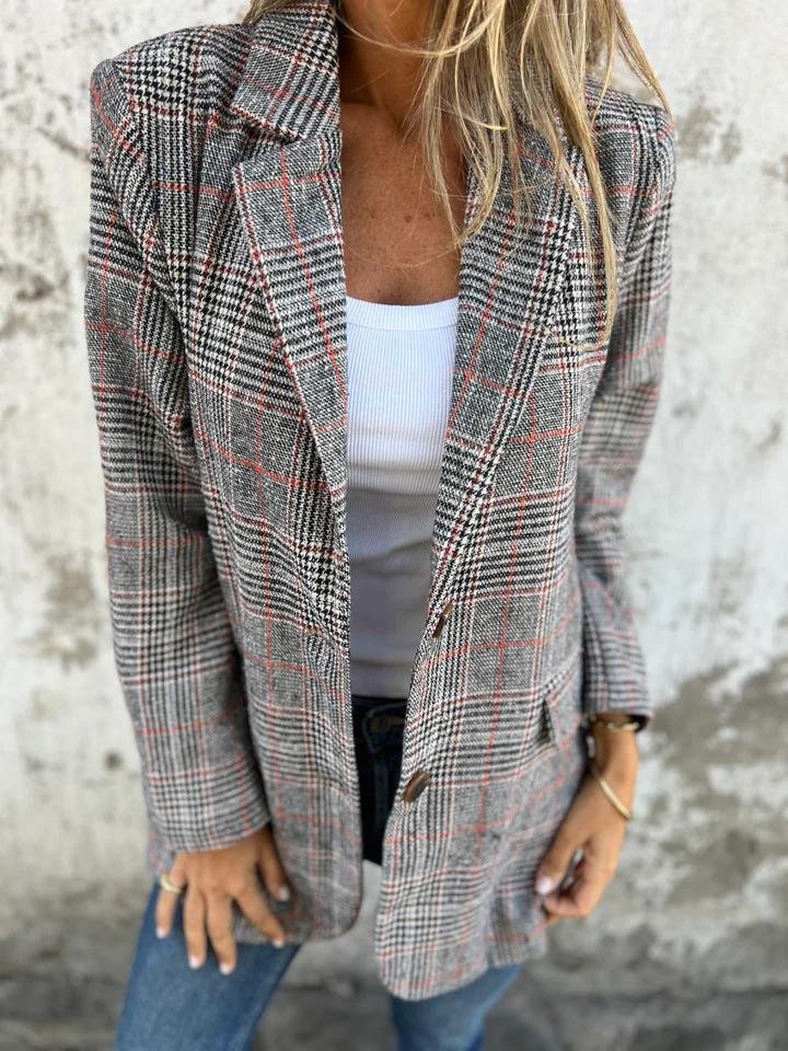 FLAIRE - Stilvoller Damen Winter Karo Blazer