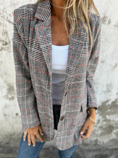 FLAIRE - Stilvoller Damen Winter Karo Blazer