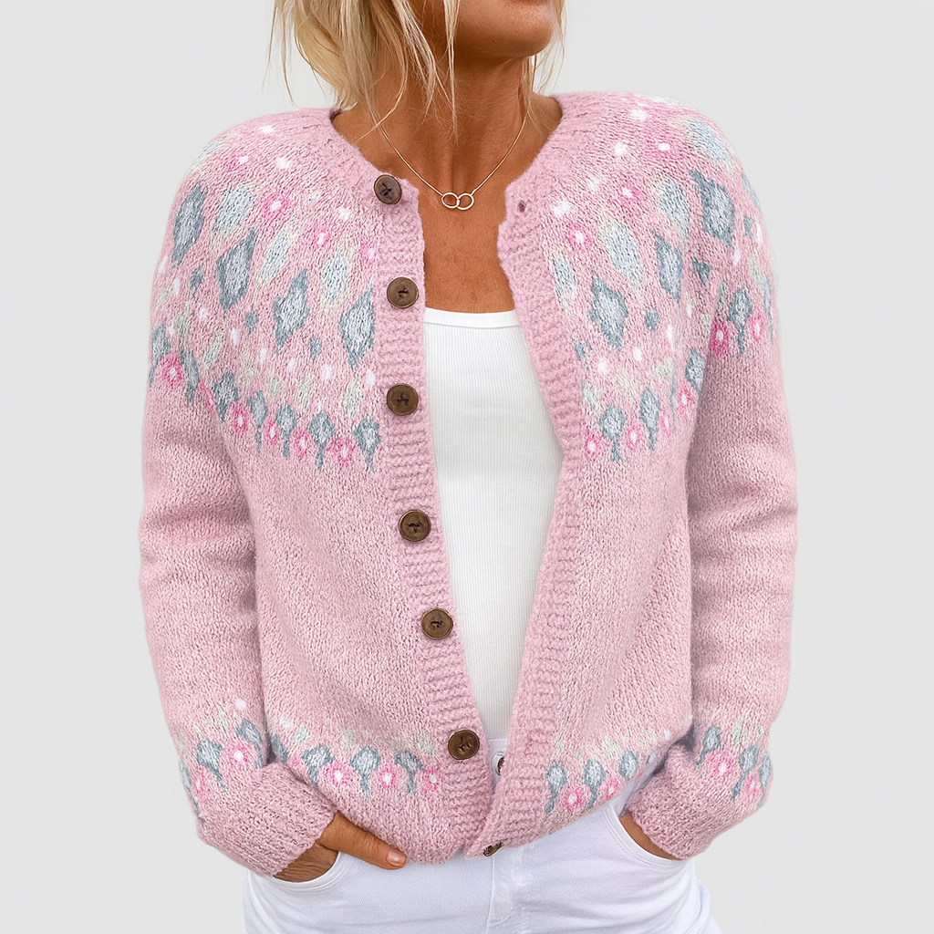 SARAH - Lockere Strickjacke mit Muster