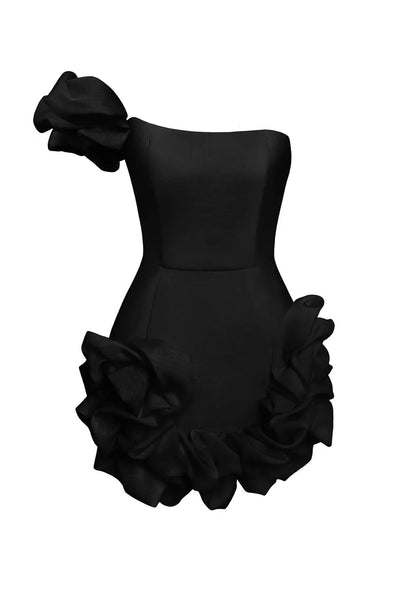 ANITA - Elegantes One-Shoulder Mini-Kleid