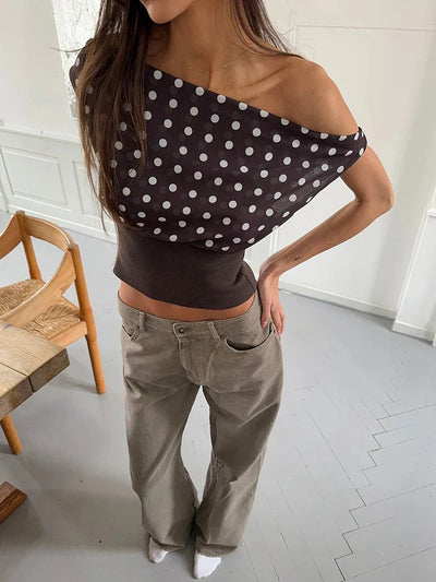 ALINA - Punktmuster Crop Top