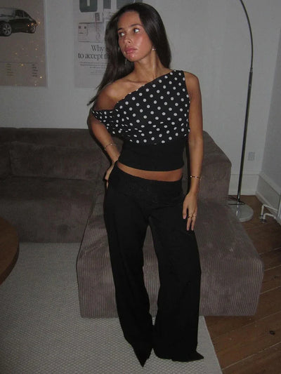 ALINA - Punktmuster Crop Top