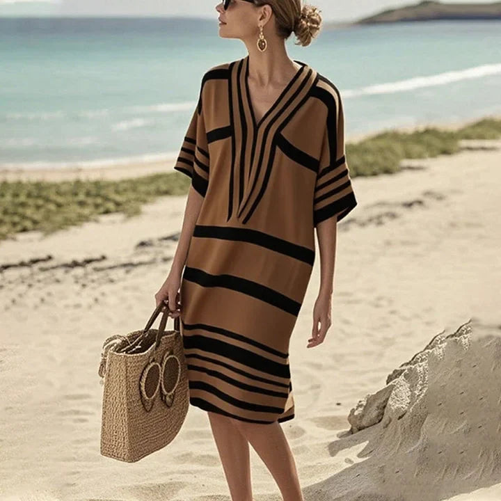 MAYA - Fließendes gestreiftes Kleid
