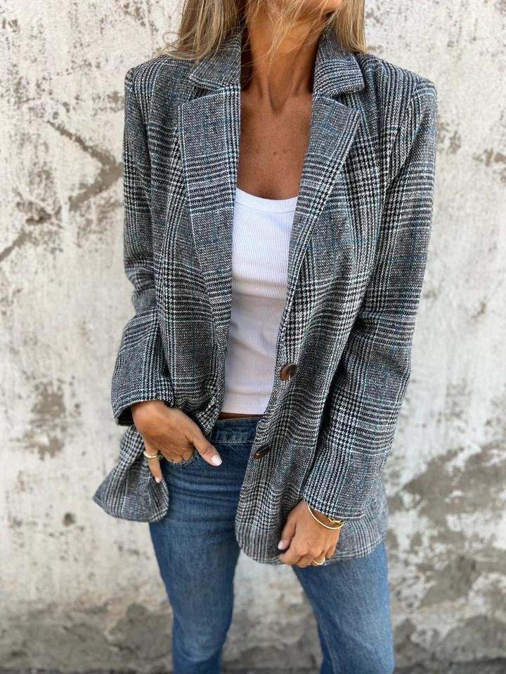FLAIRE - Stilvoller Damen Winter Karo Blazer