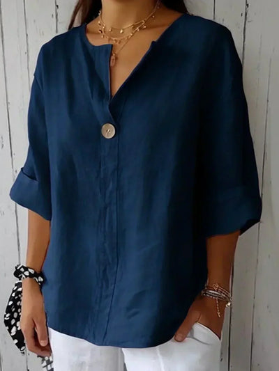SABRINA - Entspannte Bluse mit V-Ausschnitt
