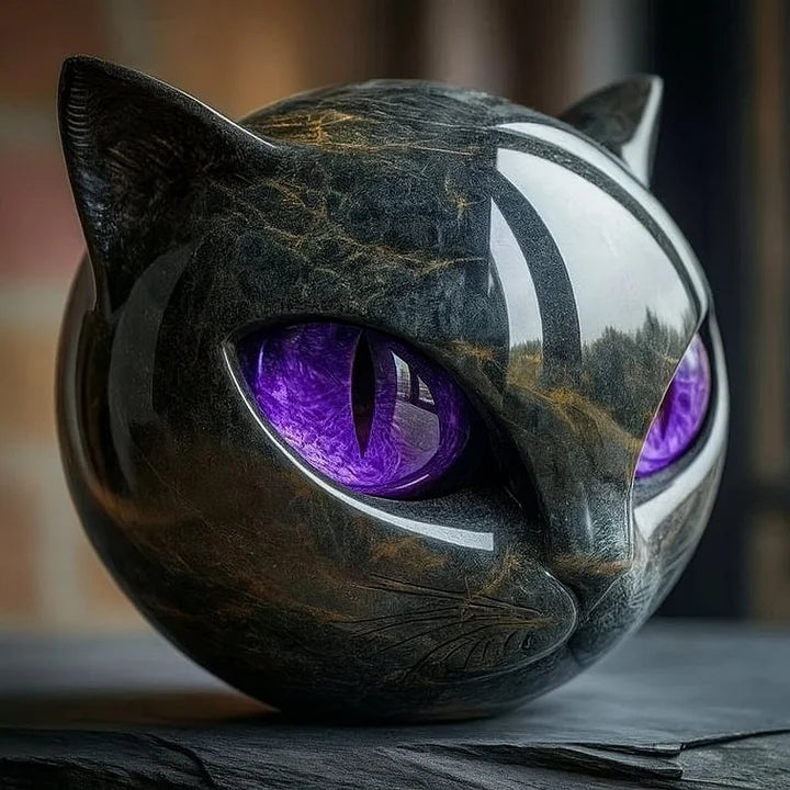 ELVIANNE - Mystische Katzenkopf-Skulptur