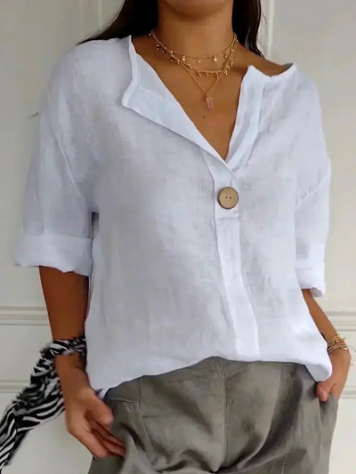SABRINA - Entspannte Bluse mit V-Ausschnitt