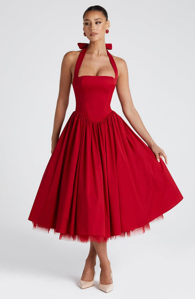 ESTELLE - Verspielt Elegantes Midi-Kleid