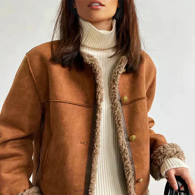 ROSALIE - Knöpfen Lammfelljacke