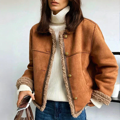ROSALIE - Knöpfen Lammfelljacke