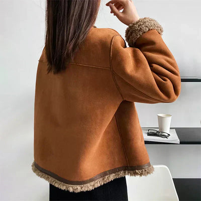 ROSALIE - Knöpfen Lammfelljacke