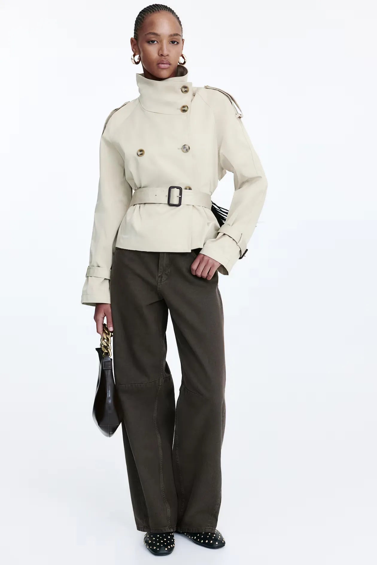 ELARA - Luxe Short Trench Coat
