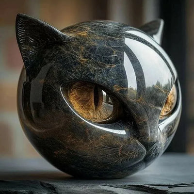 ELVIANNE - Mystische Katzenkopf-Skulptur