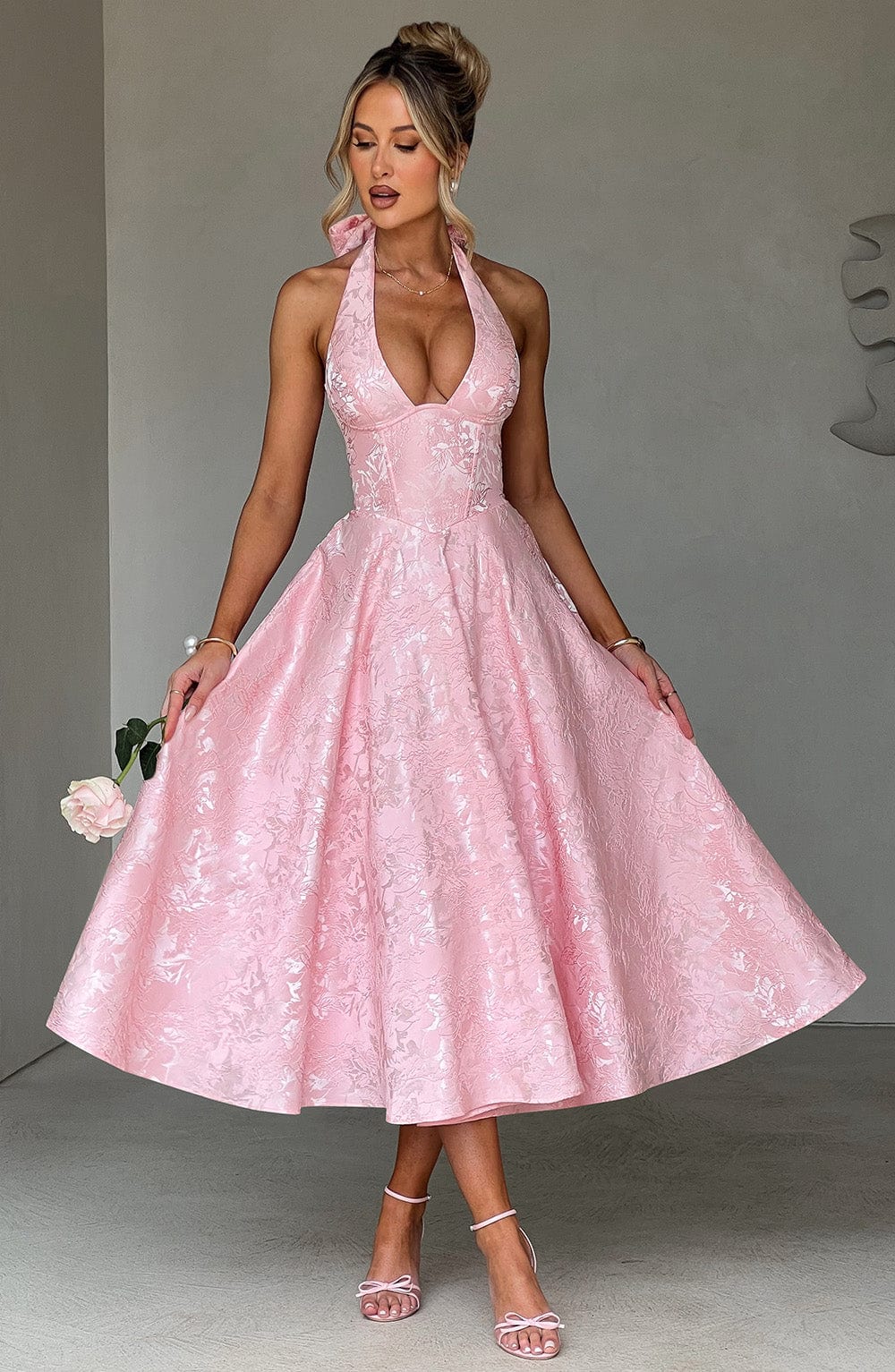 GABRIELA - Puder Midi Kleid