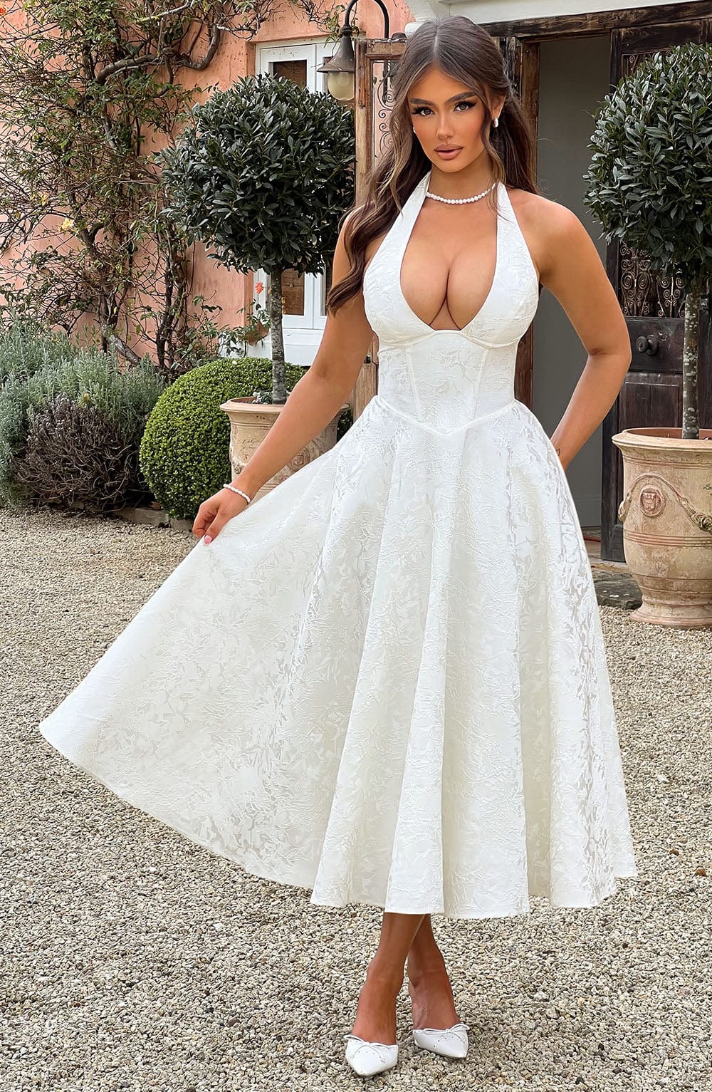GABRIELA - Puder Midi Kleid