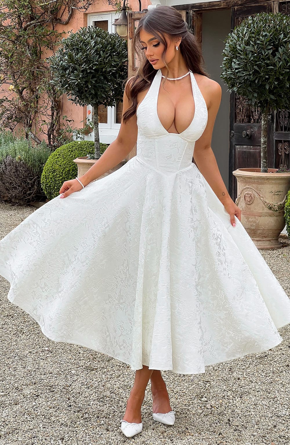 GABRIELA - Puder Midi Kleid