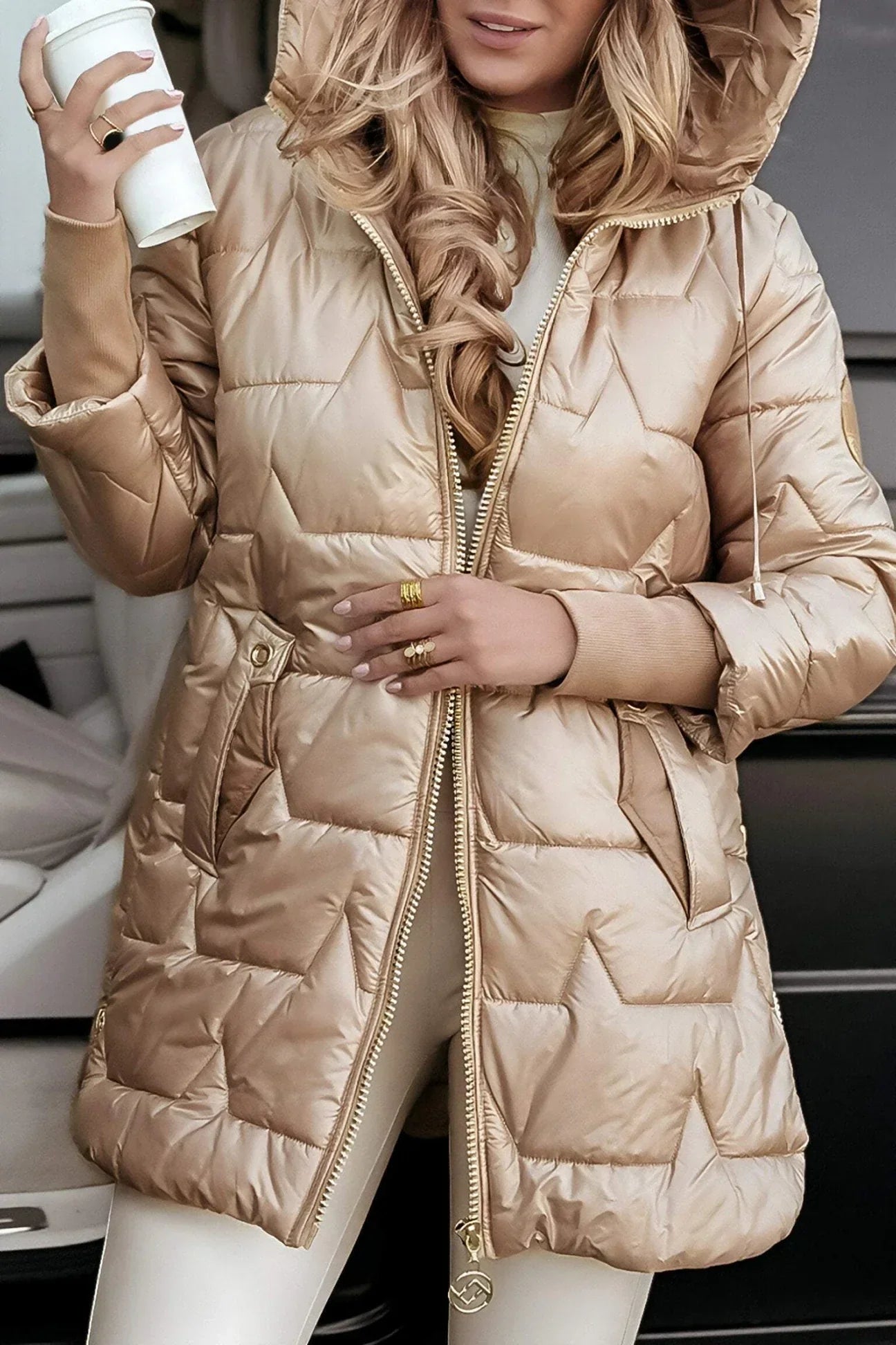 ASTRID - Veste d'hiver élégante avec capuche et doublure