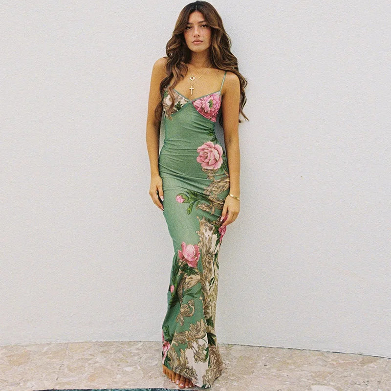 VALERIA - Maxi-Kleid mit Blumenmuster