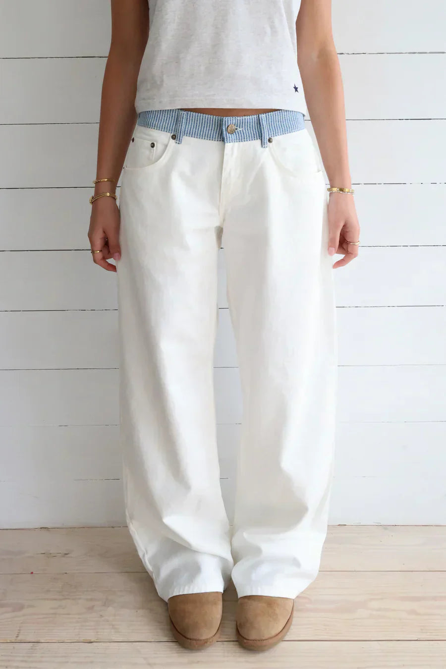 JODIE - Weite Jeans mit Taillenbund