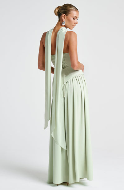IMANI – Strapless maxi dress with asymmetric waist