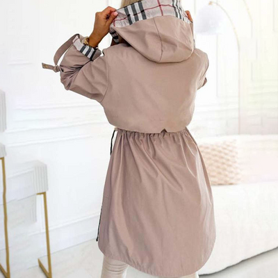 HANNA - Hoodie mit Kordelzug in der Taille und Reißverschluss