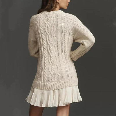 KALENA - Kabelstrick Mini Pullover Kleid