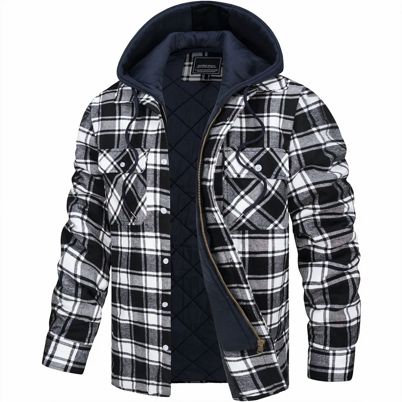 JULIUS - Karierte Jacke mit Reißverschluss