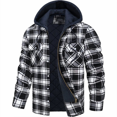 JULIUS - Karierte Jacke mit Reißverschluss