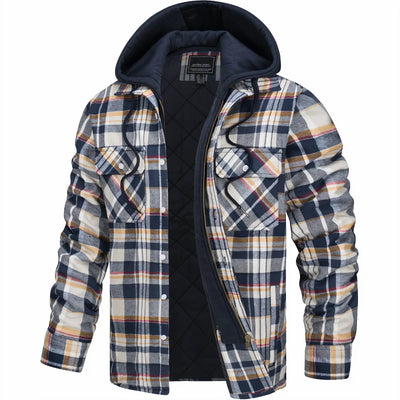 JULIUS - Karierte Jacke mit Reißverschluss