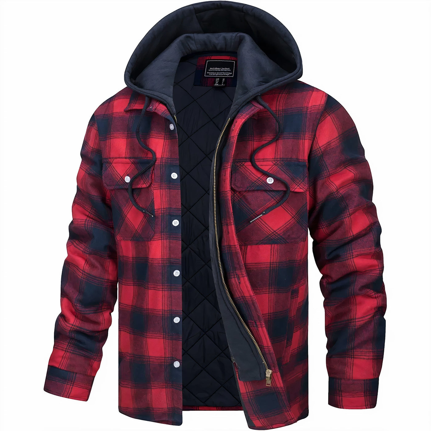JULIUS - Karierte Jacke mit Reißverschluss