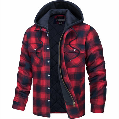 JULIUS - Karierte Jacke mit Reißverschluss