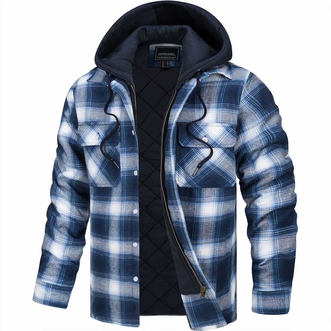 JULIUS - Karierte Jacke mit Reißverschluss